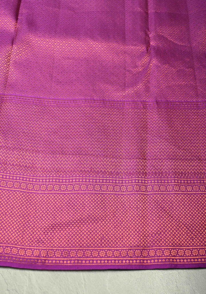 Gray Pure Kanjivaram Silk Saree with Meenakari Floral Buttas and Antique Zari Border | SILK MARK CERTIFIED
