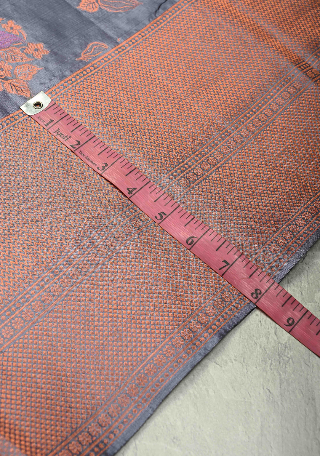 Gray Pure Kanjivaram Silk Saree with Meenakari Floral Buttas and Antique Zari Border | SILK MARK CERTIFIED