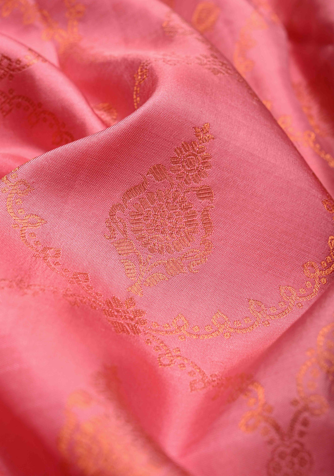 Rose Pink Pure Kanjivaram Silk Saree with Brocade and Zari Border | SILK MARK CERTIFIED