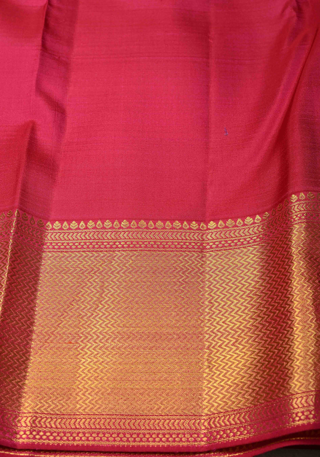 Rani Pink Pure Kanjivaram Silk Saree with Brocade and Zari Border | SILK MARK CERTIFIED