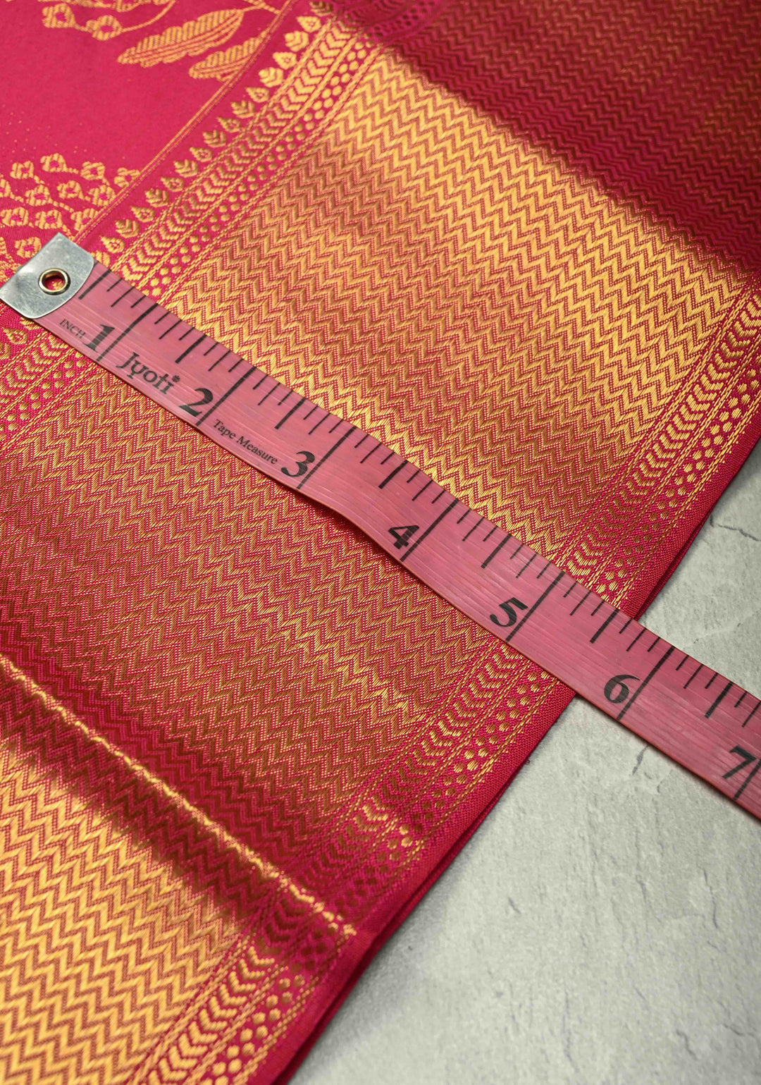 Rani Pink Pure Kanjivaram Silk Saree with Brocade and Zari Border | SILK MARK CERTIFIED