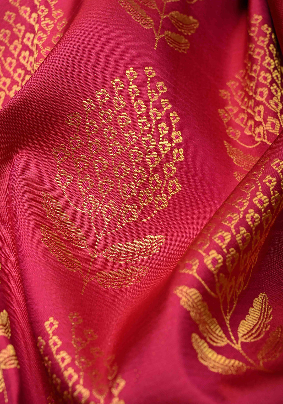 Rani Pink Pure Kanjivaram Silk Saree with Brocade and Zari Border | SILK MARK CERTIFIED