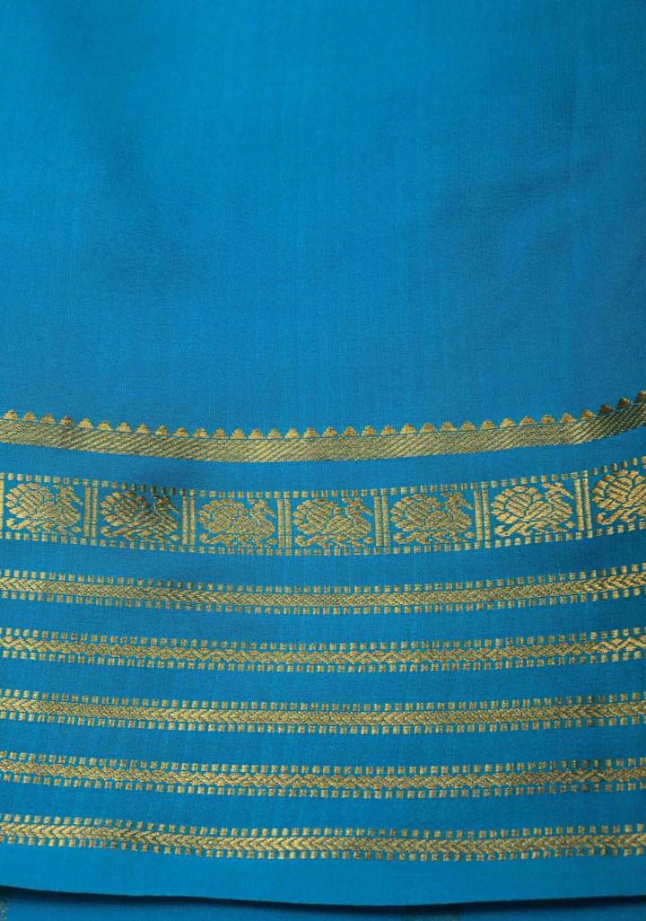 Victorian Garden - Yellow Mysore Silk Saree with Floral Embroidery and Contrast Zari Border | Silk Mark Certified