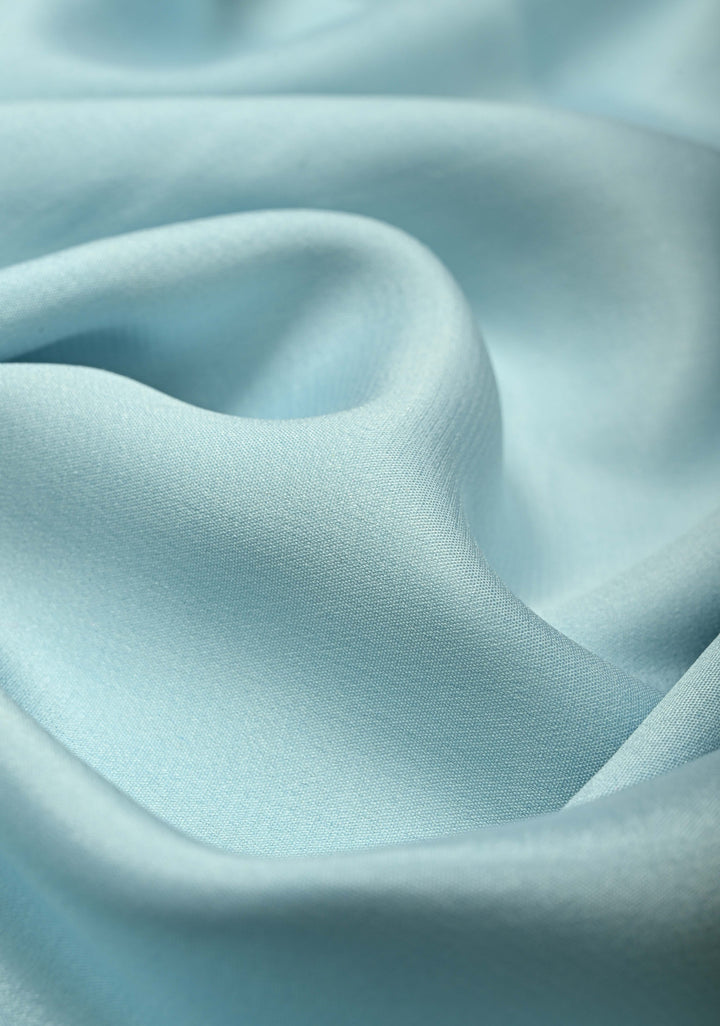 Powder Blue Mysore Silk Saree with Floral Embroidery on Contrast Border | SILK MARK CERTIFIED