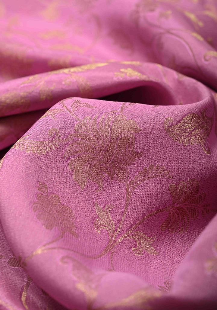 KSIC Grade Thickness Thistle Floral jaal on Mysore Silk Saree with Machine Embroidery and Cutwork  | SILK MARK CERTIFIED
