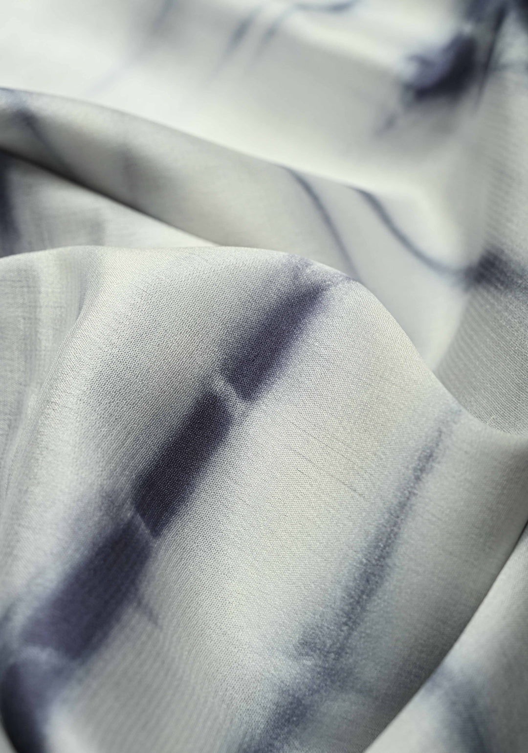 White-Gray Mysore Crepe Silk Saree with Shibori Dye and Zari Borders | SILK MARK CERTIFIED