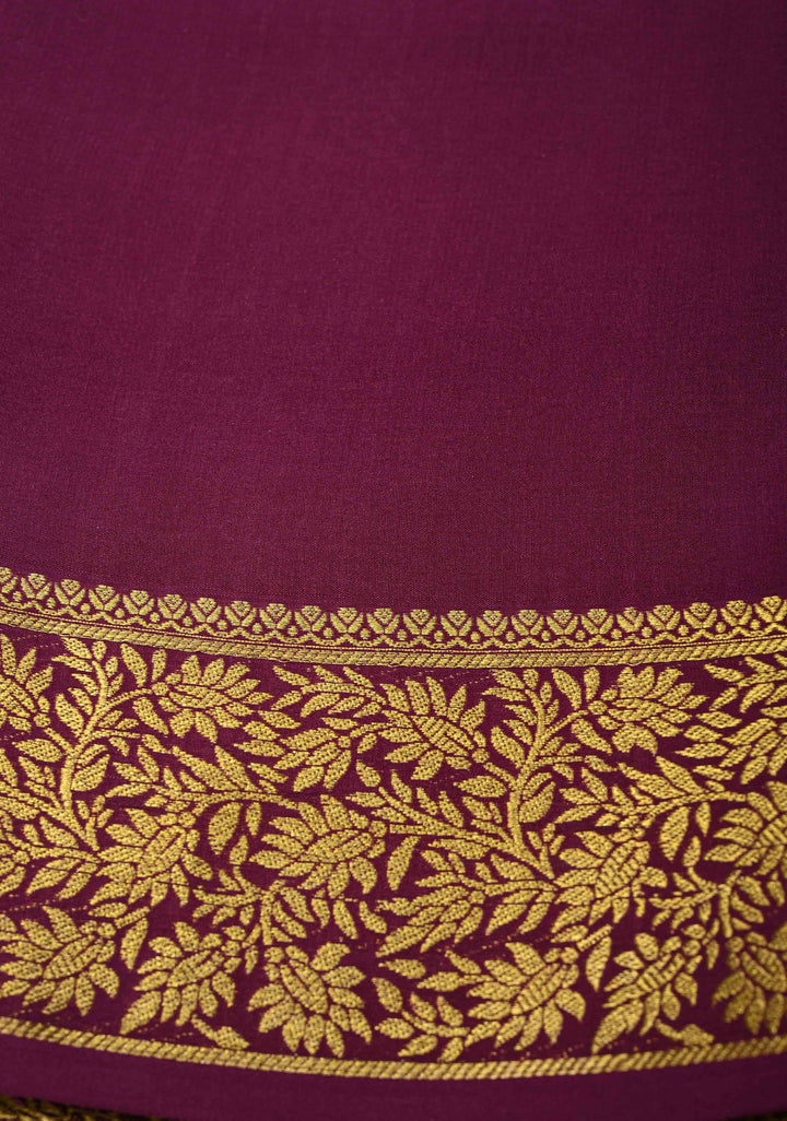 KSIC Grade Thickness Turquoise and Purple Vertical Stripes Mysore Silk Saree with Zari Butta and Half Checks Border  | SILK MARK CERTIFIED