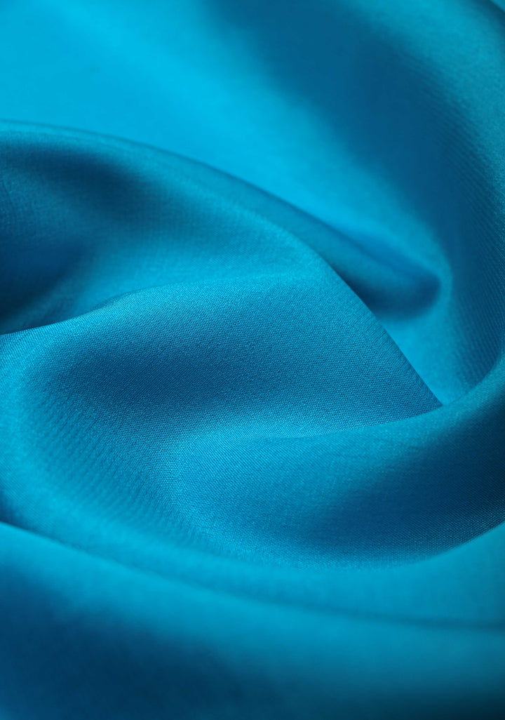 KSIC Grade Thickness Ananda Blue Pure Mysore Silk Saree with Gandaberunda Buttas on Border | SILK MARK CERTIFIED