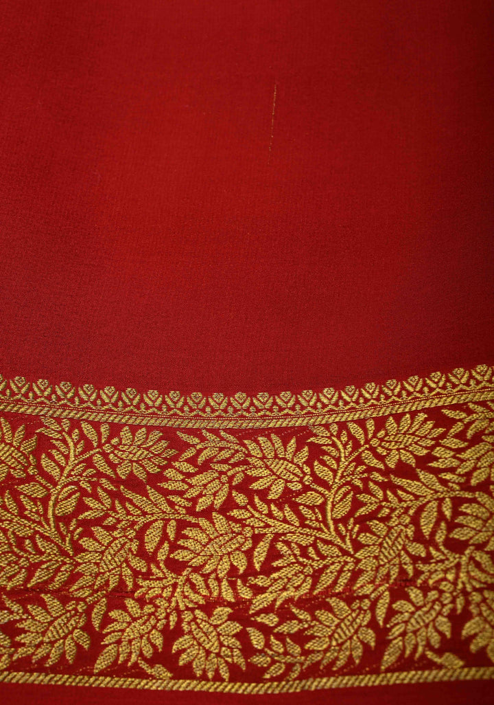 KSIC Grade Thickness Rose Pink- Red Pure Mysore Silk Saree with Vertical Zari Stripes and Contrast Zari border | SILK MARK CERTIFIED