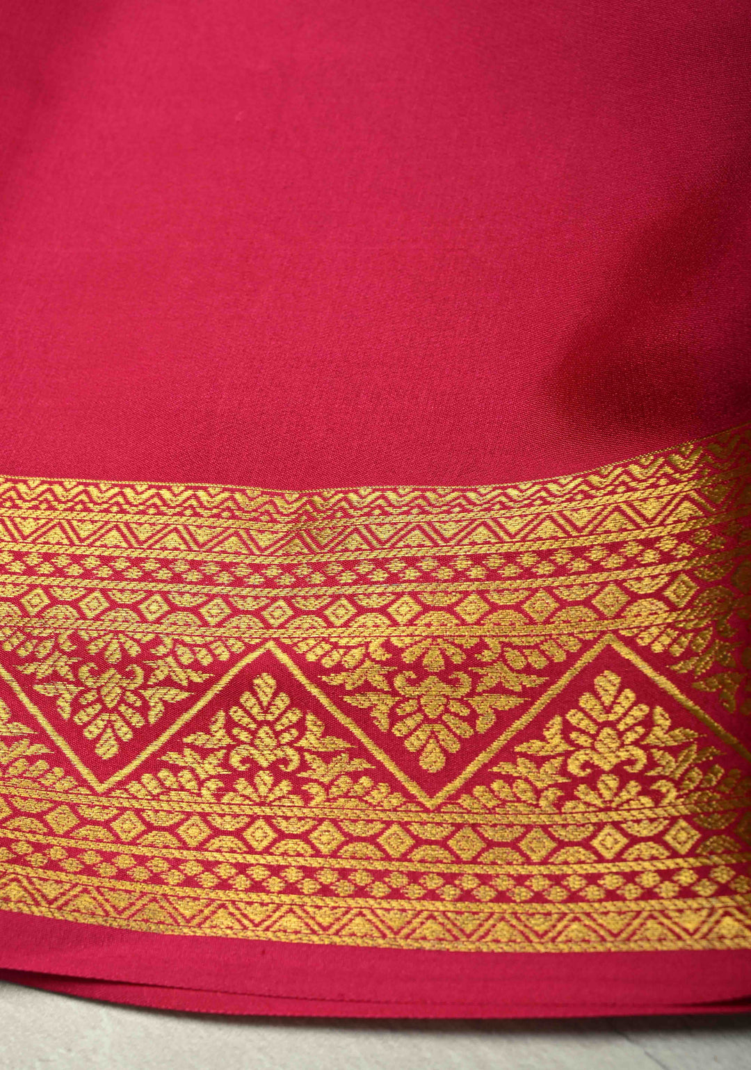 KSIC Grade Thickness Cream Pure Mysore Silk Saree with Zari Buttas and Contrast Zari Border | SILK MARK CERTIFIED