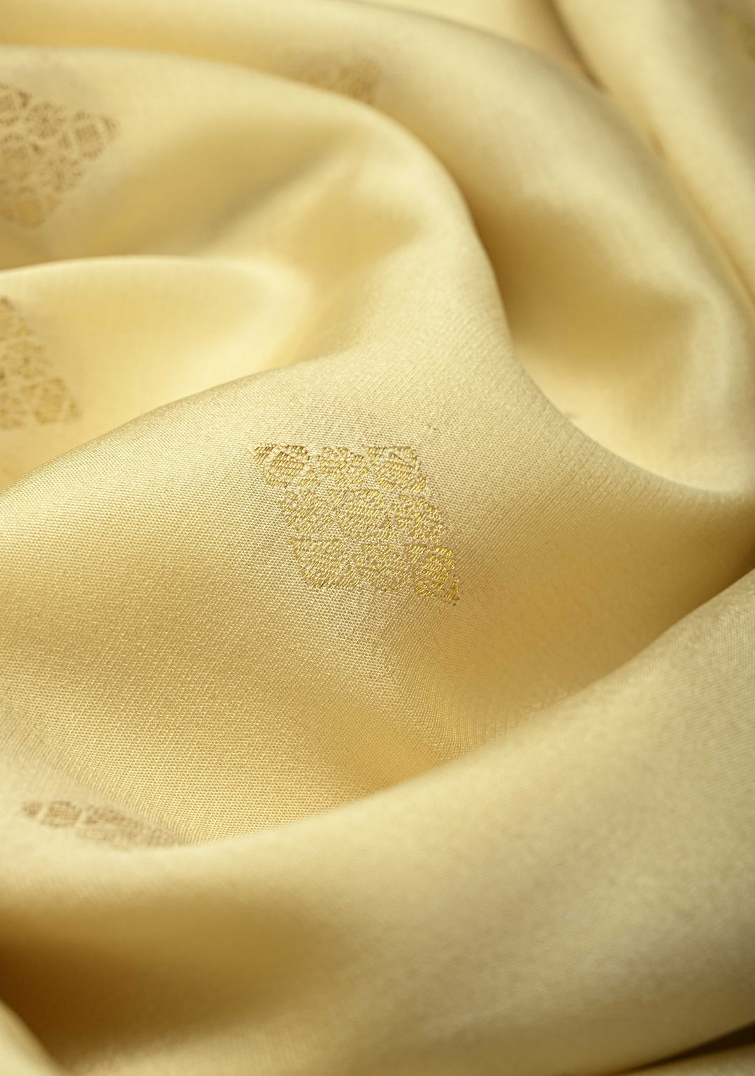 KSIC Grade Thickness Cream Pure Mysore Silk Saree with Zari Buttas and Contrast Zari Border | SILK MARK CERTIFIED