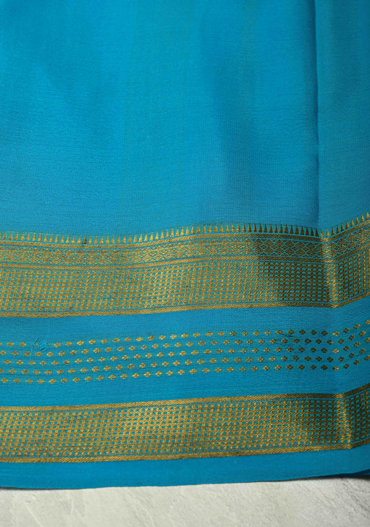 Bubblegumpink Mysore Silk Saree with Checks Zari stripes Buttis and Zari Border | SILK MARK CERTIFIED