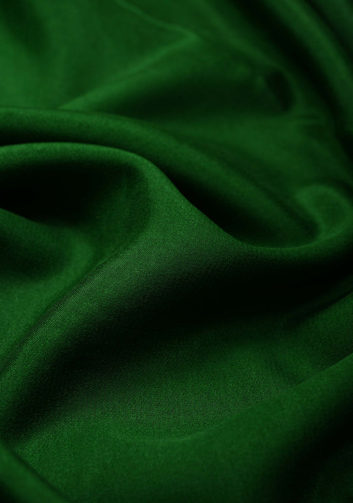 Emerald Green Mysore Silk Saree with Contrast Blue-Maroon Detailing Zari Border| SILK MARK CERTIFIED