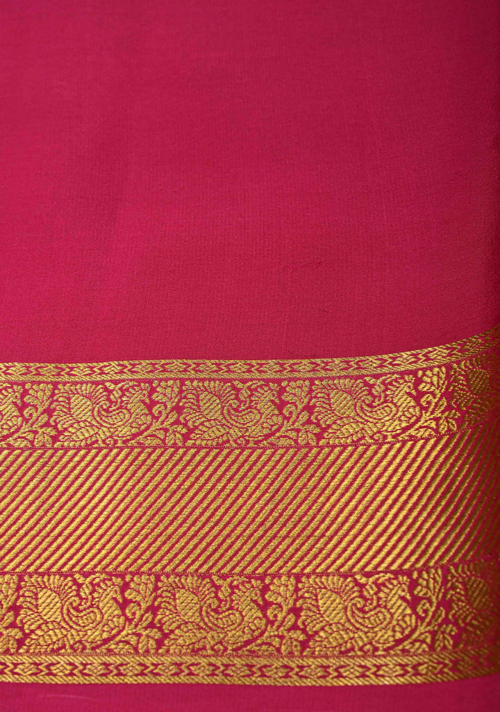 KSIC Grade Thickness Charcoal Gray Mysore Silk Saree with Floral Zari Buttas and Contrast Zari Border| SILK MARK CERTIFIED