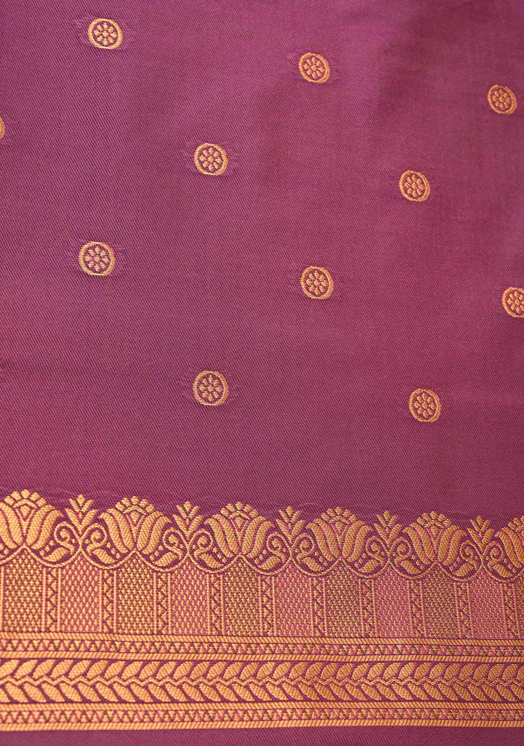 Pink-Peach Dual tone Kanchi Semi Silk Saree with Temple Chariot Zari Buttas and Zari Border