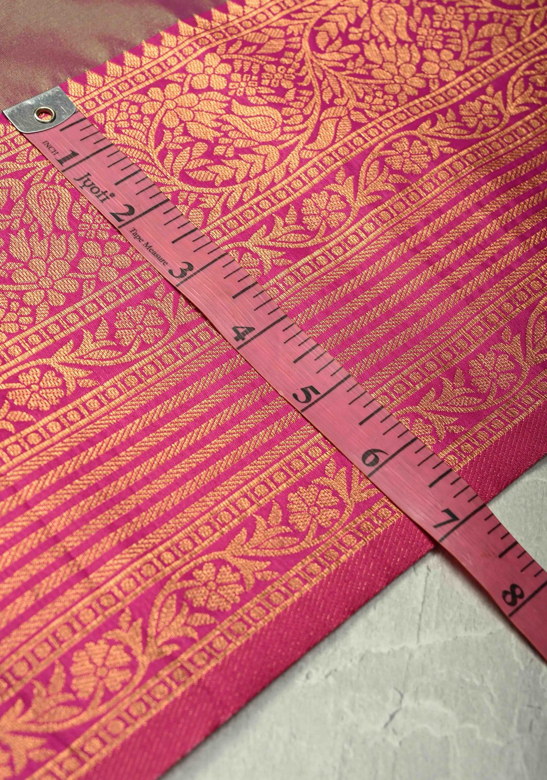 Purple-Green Dual Tone Kanchi Semi Silk Saree with Temple Chariot Zari Buttas and Zari Border