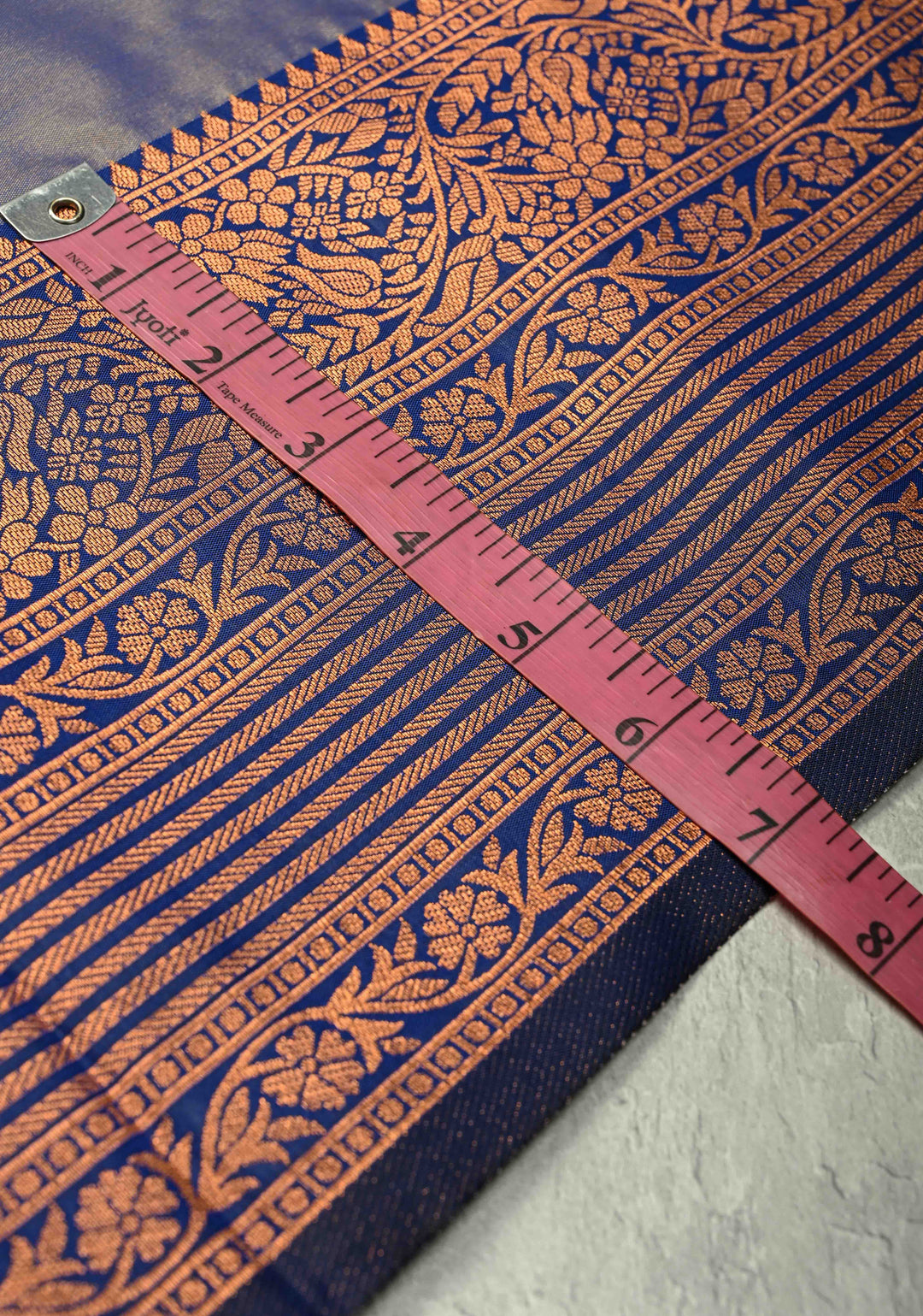 Light Steel Blue Dual Tone Kanchi Semi Silk Saree with Temple Chariot Buttas and Zari Border