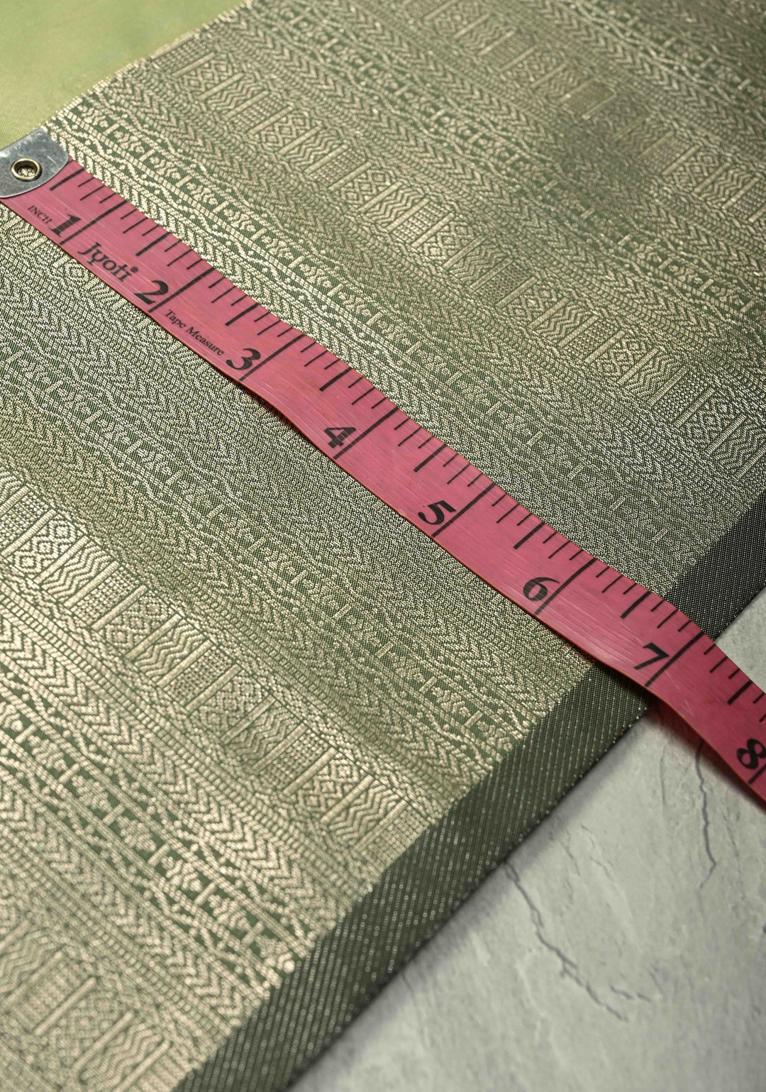 Pista Green Dual Tone Kanchi Semi Silk Saree with Silver Zari Buttas  and Contrast Wide Zari Border