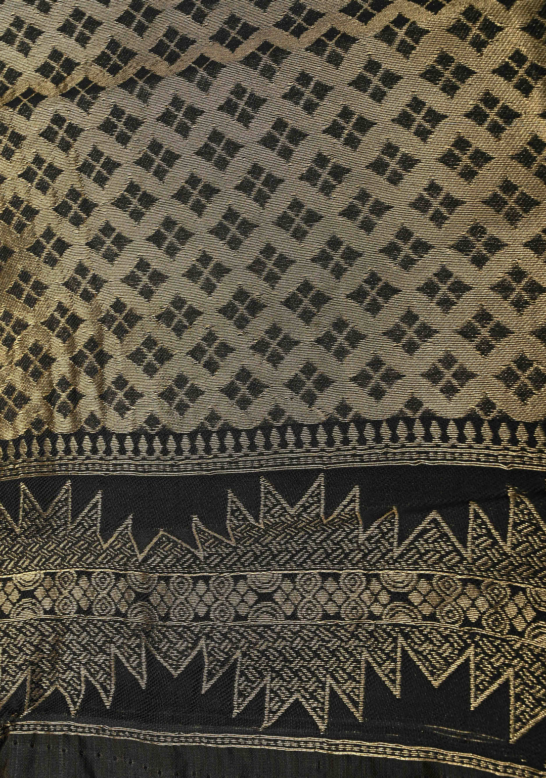 Blackish Brown Kanjivaram Semi Silk Saree with Zari Buttas and Fancy Zari Border | SHOBITAM