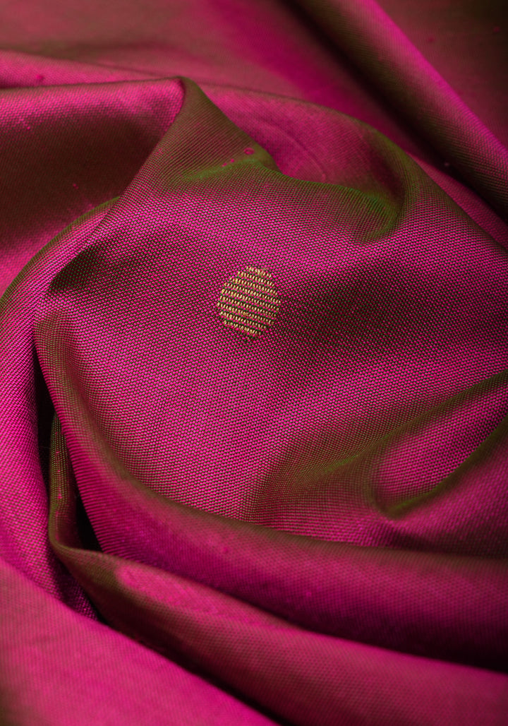 Fuchsia Yeola Paithani Pure Silk Authentic Handloom Saree, 2 side Triple Muniya Border | SILK MARK CERTIFIED