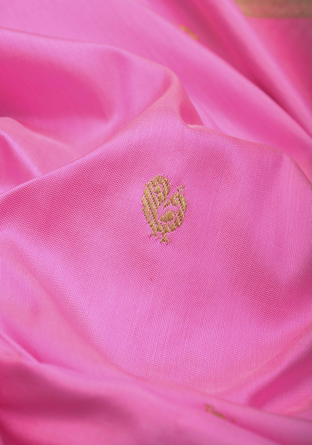 Authentic Bubble gum Pink Yeola Paithani Handloom Silk Saree with Triple Muniya Borders and Peacock Motifs on Pallu | SILK MARK CERTIFIED