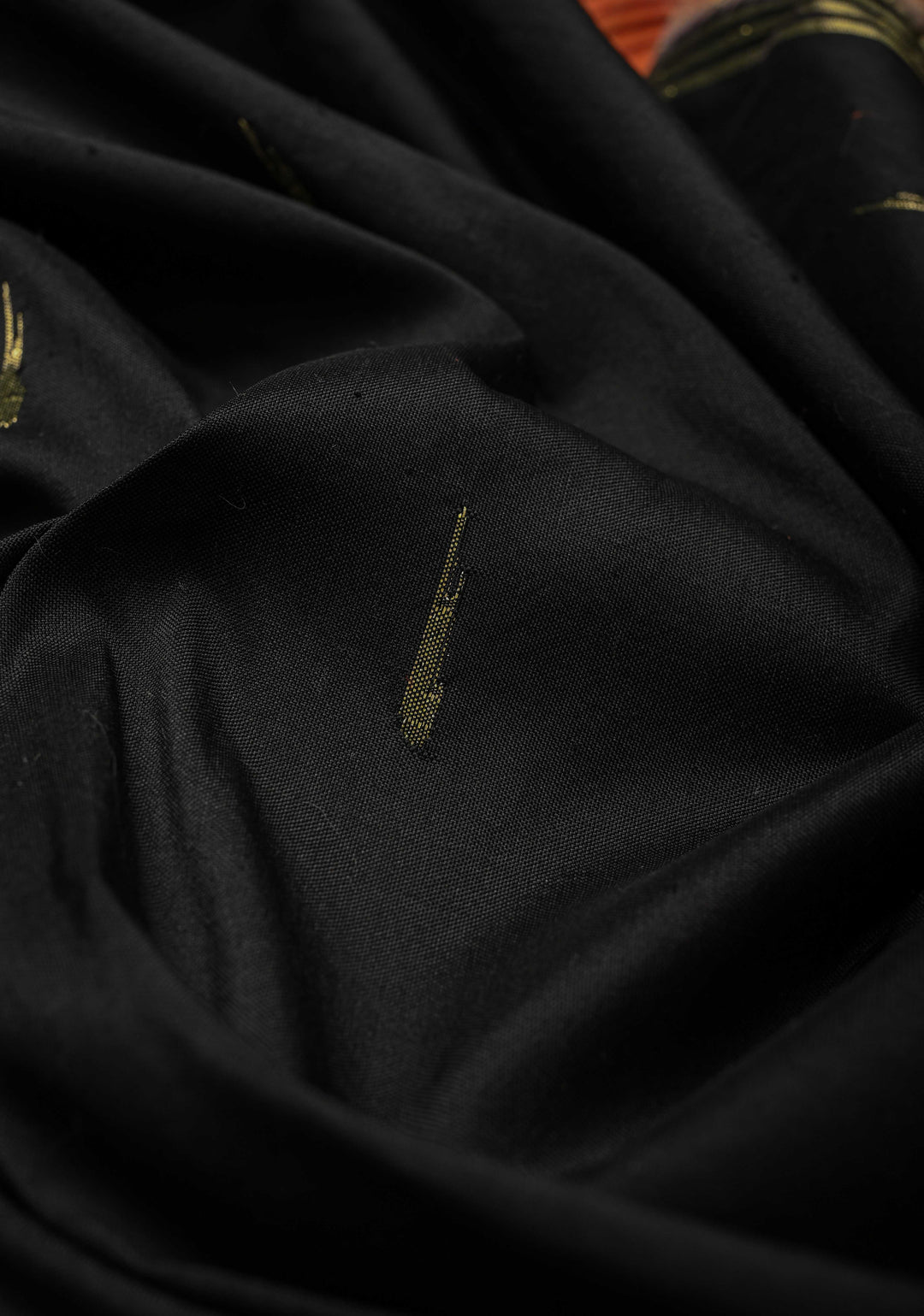 Pre-Order Authentic Black Yeola Paithani Handloom Silk Saree with Zari Butta and Single Muniya Borders and Peacock motif on Pallu | SILK MARK CERTIFIED