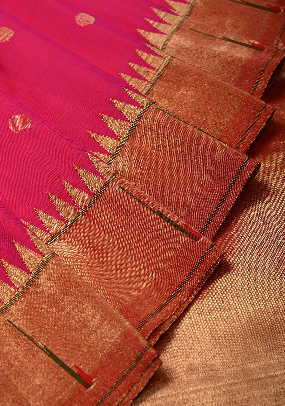 Pre-Order Authentic Pink Yeola Paithani Handloom Silk Saree with Single Muniya Borders and African Parrot Motifs on Pallu | SILK MARK CERTIFIED