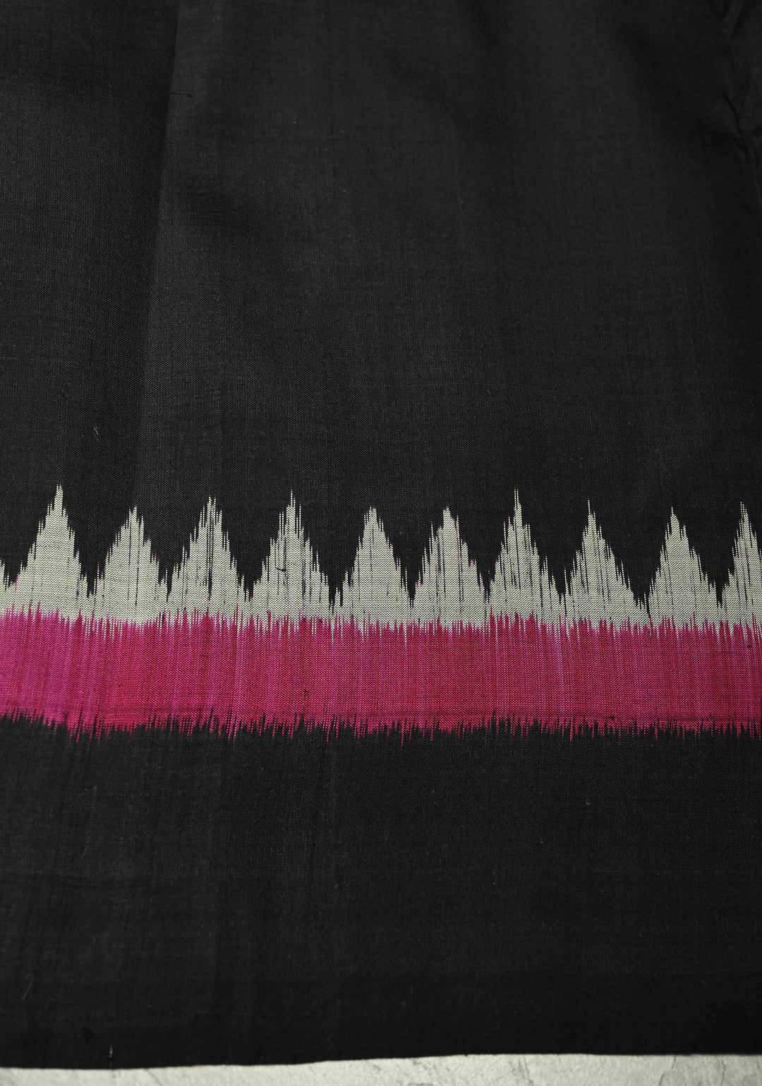 Dusty Teal Handloom Sambalpuri Ikkat Silk Saree with Floral Motifs and Contrast Border | SILK MARK CERTIFIED