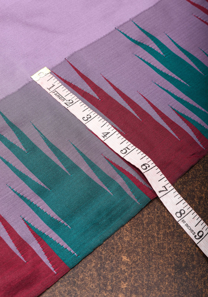 Dull Purple Tone and Two Color Temple Border on Art Silk Saree
