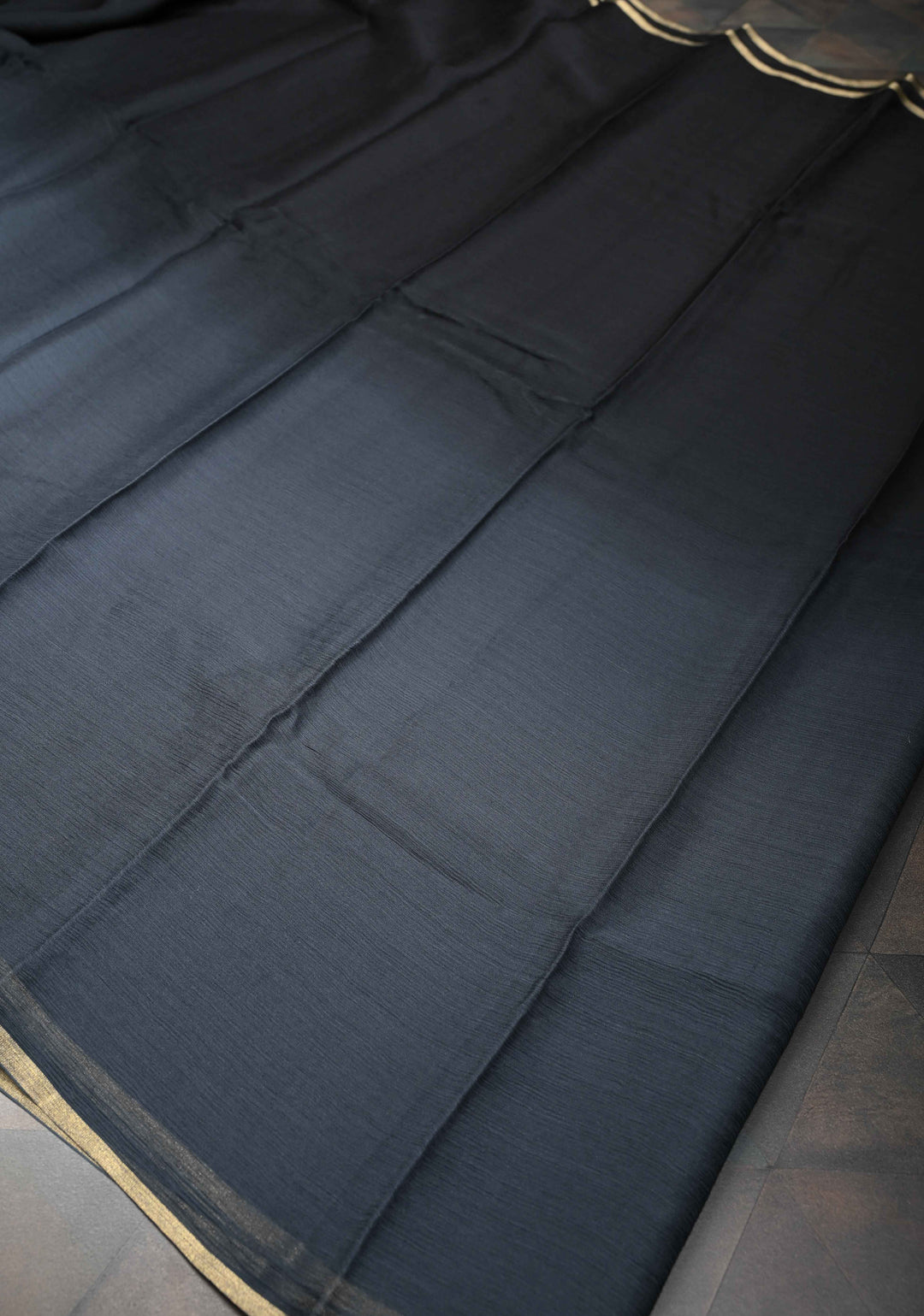 Bollywood style ombre pure chiffon Saree in black and gray, No Blouse Piece