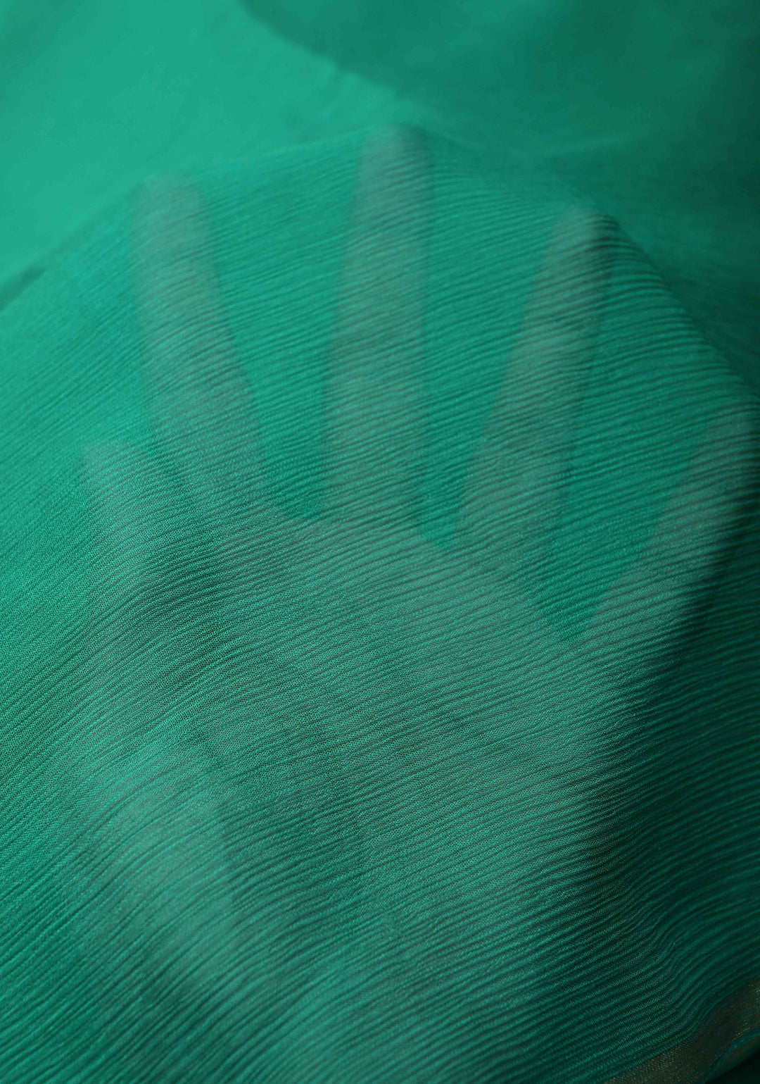 Bollywood style ombre pure chiffon Saree in Shades of green, No Blouse Piece