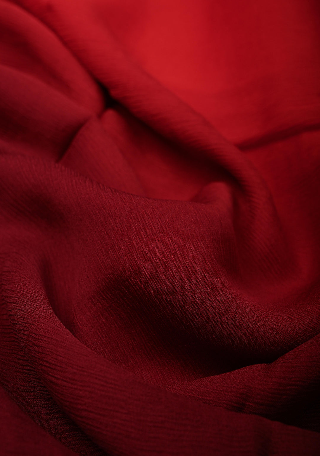 Bollywood style ombre pure chiffon Saree in Maroon and Red, No Blouse Piece