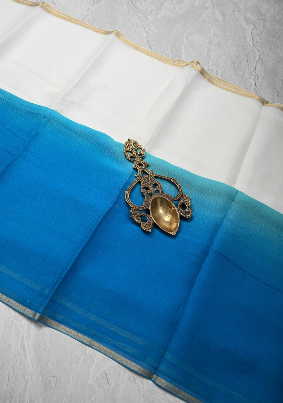 Bollywood style ombre pure chiffon Saree in Multicolor, No Blouse Piece