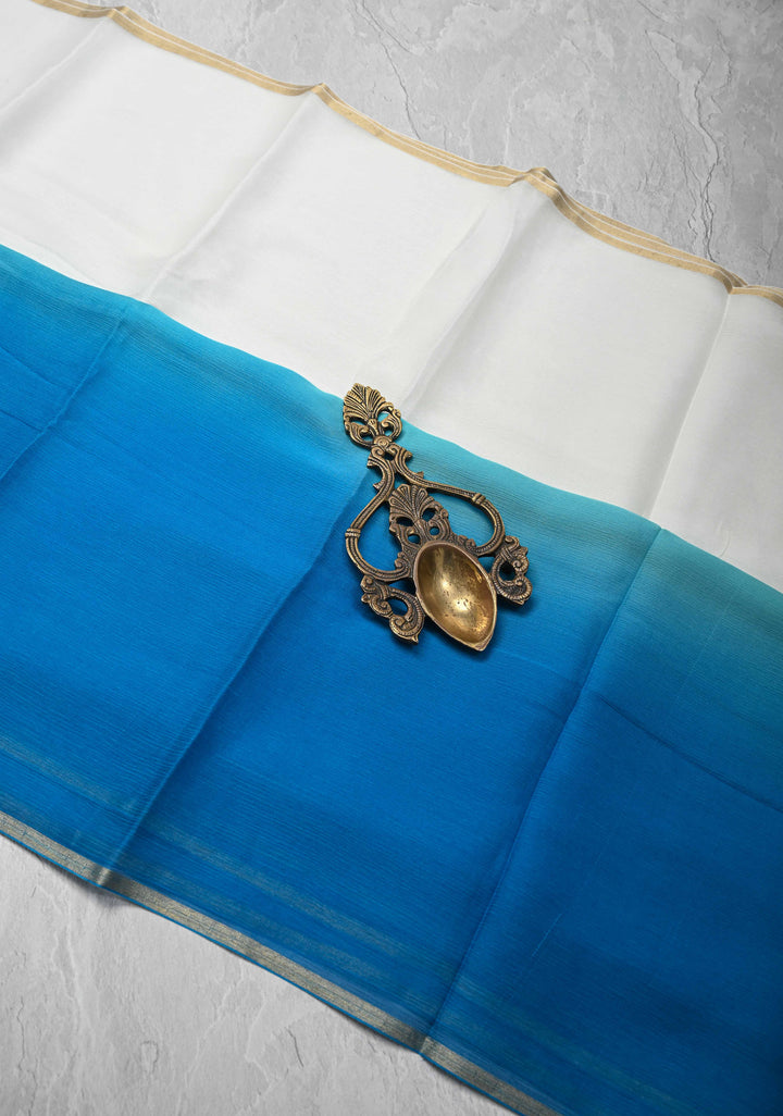 Bollywood style ombre pure chiffon Saree in Multicolor, No Blouse Piece