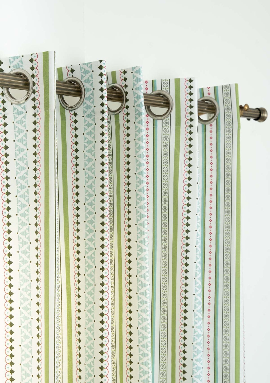 Palace Pillars Geometric printed 100% Cotton Curtain for Living Room and Bedroom - Room Darkening - Multicolor - Single Piece| SHOBITAM