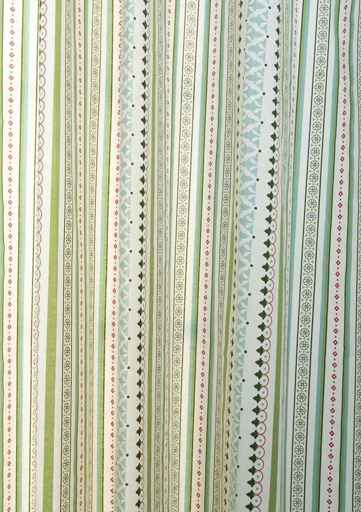 Mysore Geometric printed 100% Cotton Curtain for Living Room and Bedroom, Single Panel Customizable for size, lining and headers