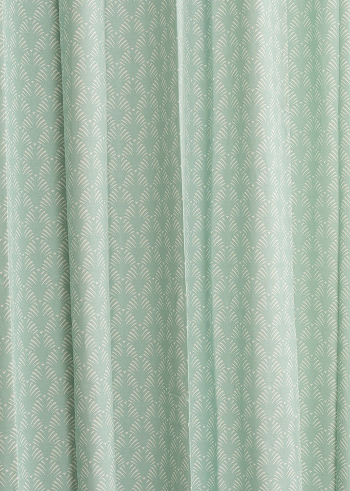 Pergola Nile Blue 100% cotton geometric curtain for living room & Bedroom - Room darkening - Single Piece | SHOBITAM
