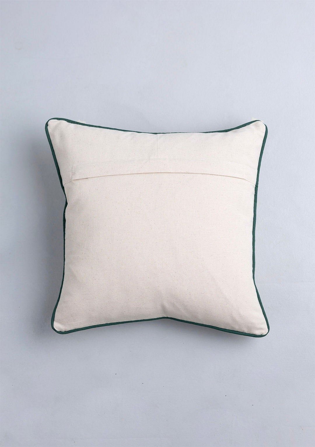 Peridot 100% Cotton Embroidered Red and Green Cushion Cover for Sofa - 16" x 16" | SHOBITAM