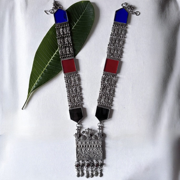 Jaiselmeri Glasswork Haar Necklace | SHOBITAM