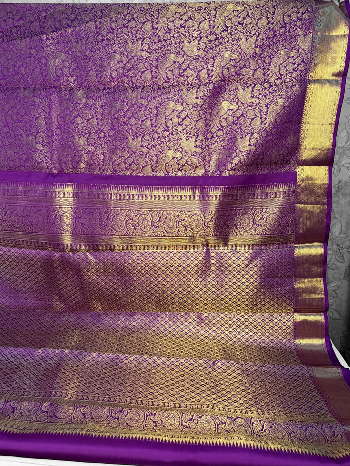 The Royal Queen - Purple Dharmavaram Silk Saree | SILK MARK CERTIFIED | SHOBITAM