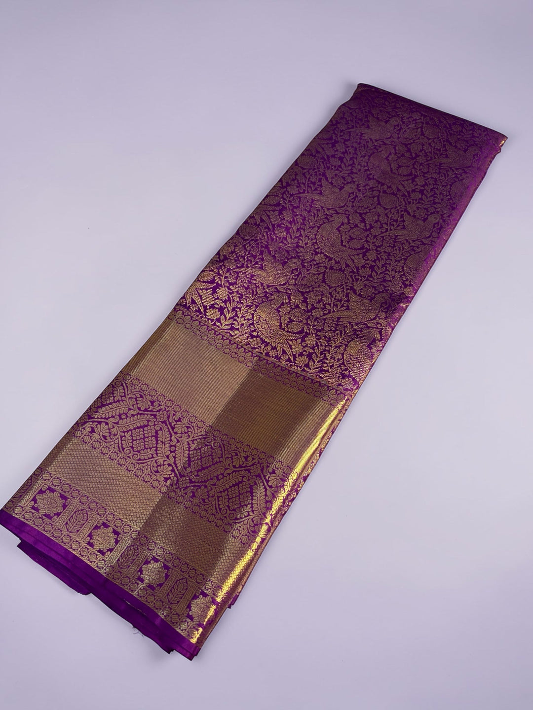 The Royal Queen - Purple Dharmavaram Silk Saree | SILK MARK CERTIFIED | SHOBITAM