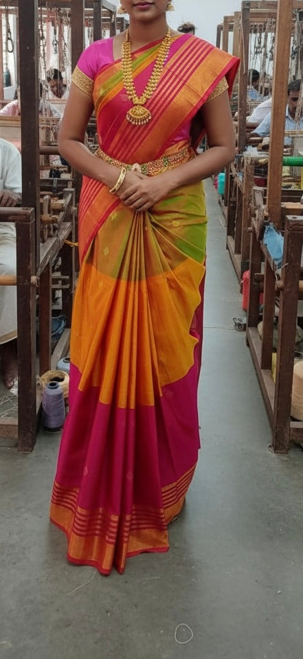 Pallavi- Handwoven Uppada Silk Saree | SILK MARK CERTIFIED | SHOBITAM