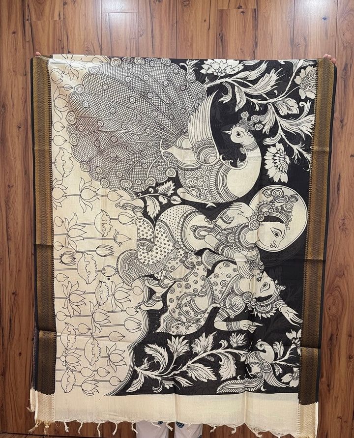 The Grand Art- Handpainted Kalamkari Dupatta | SHOBITAM