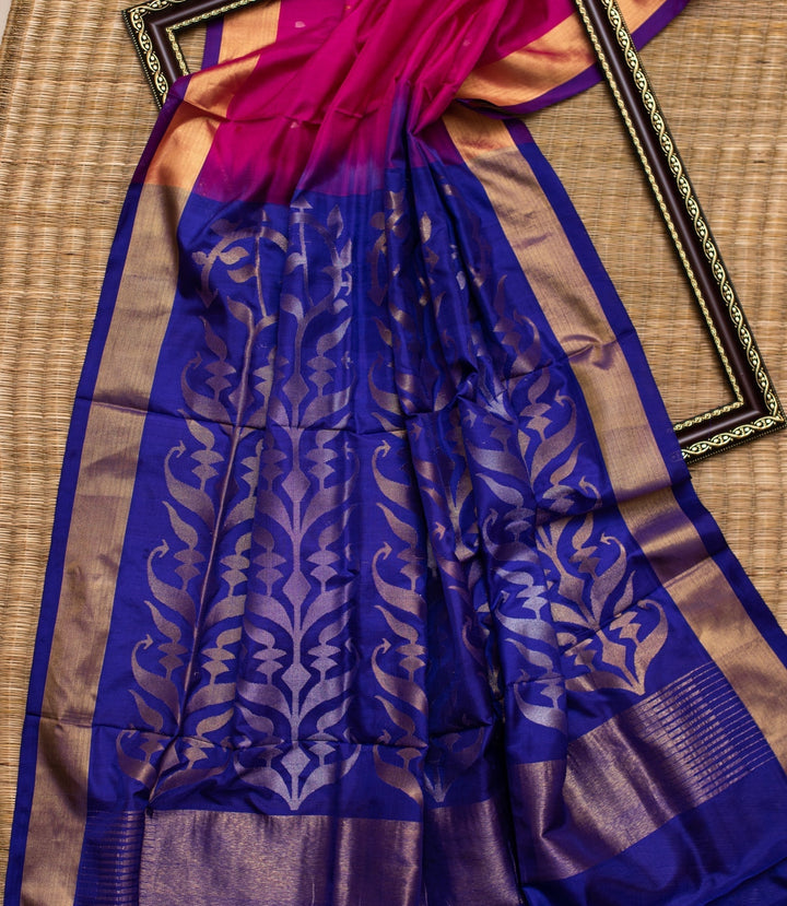 Pink Venkatgiri Silk Jamdhani Saree Madhurima | SILK MARK CERTIFIED | SHOBITAM