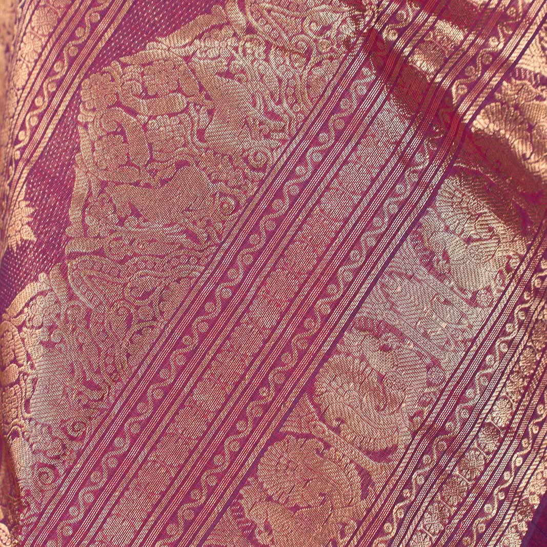 Pink With Blue 1000 Butta Kanchi Cotton Saree With Zari Kanmani | SHOBITAM