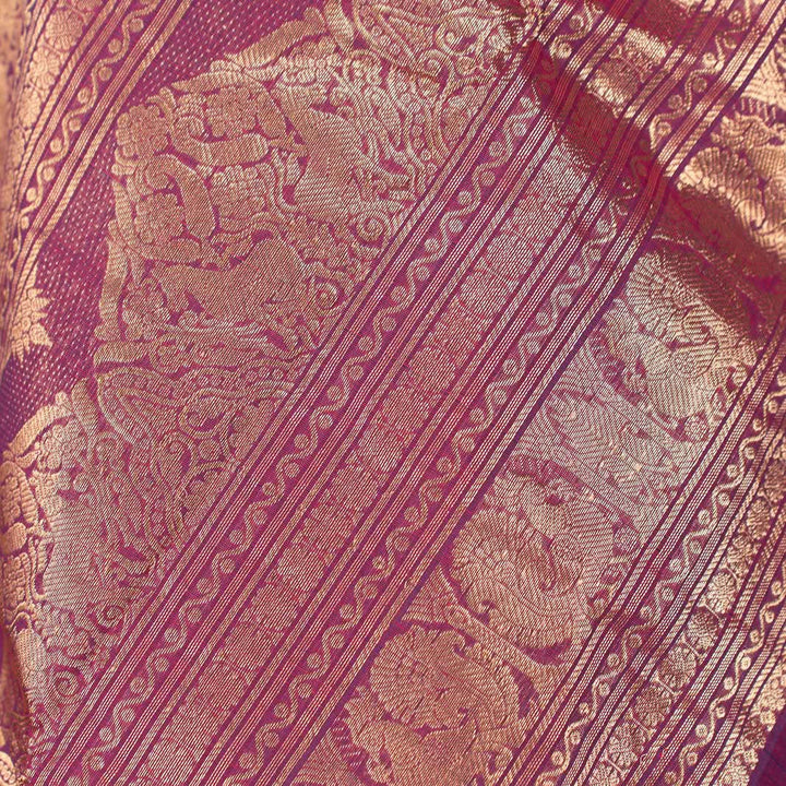 Pink With Blue 1000 Butta Kanchi Cotton Saree With Zari Kanmani | SHOBITAM