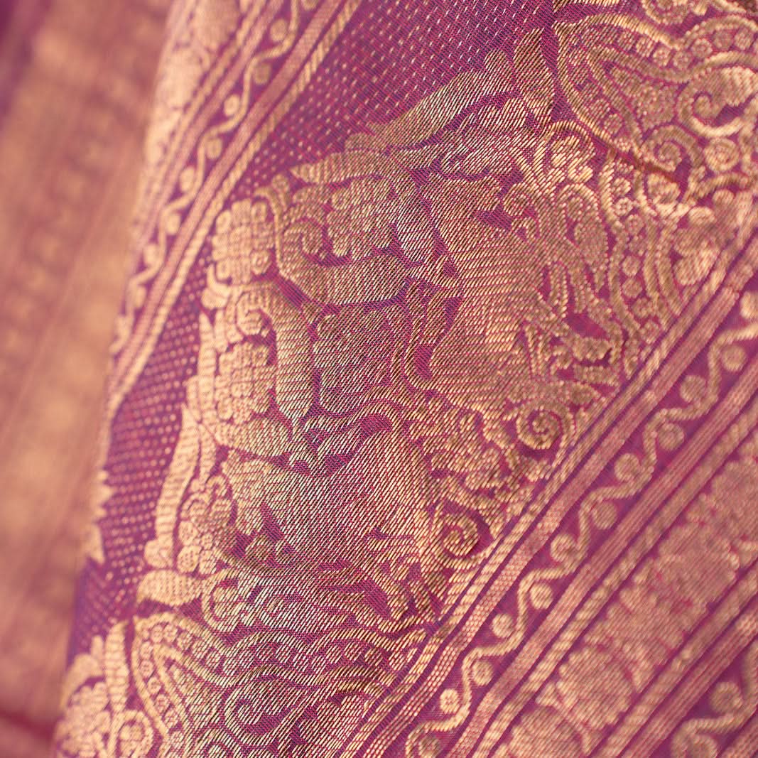 Pink With Blue 1000 Butta Kanchi Cotton Saree With Zari Kanmani | SHOBITAM