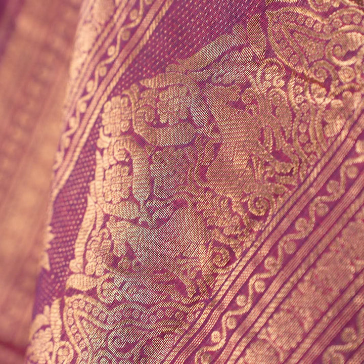Pink With Blue 1000 Butta Kanchi Cotton Saree With Zari Kanmani | SHOBITAM