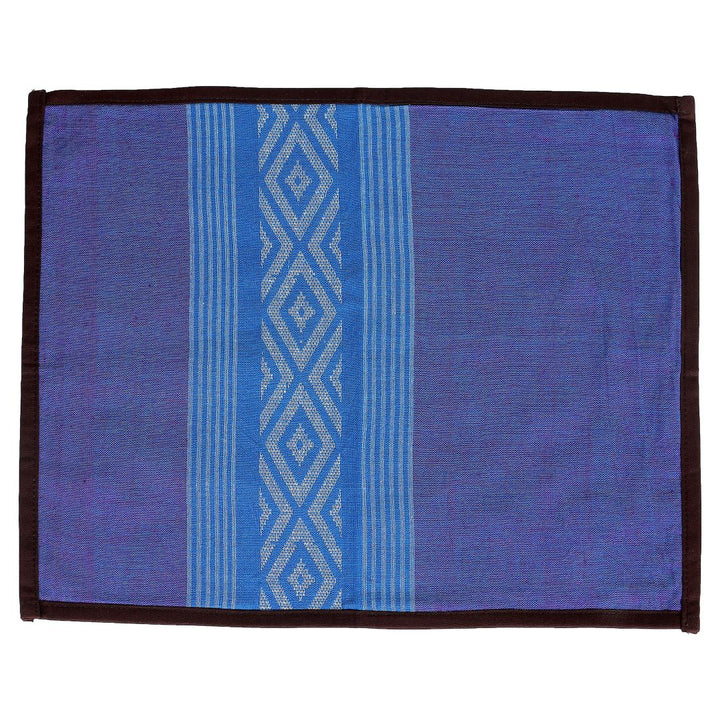 Purple White Cotton Table Mats- 4Pack | SHOBITAM