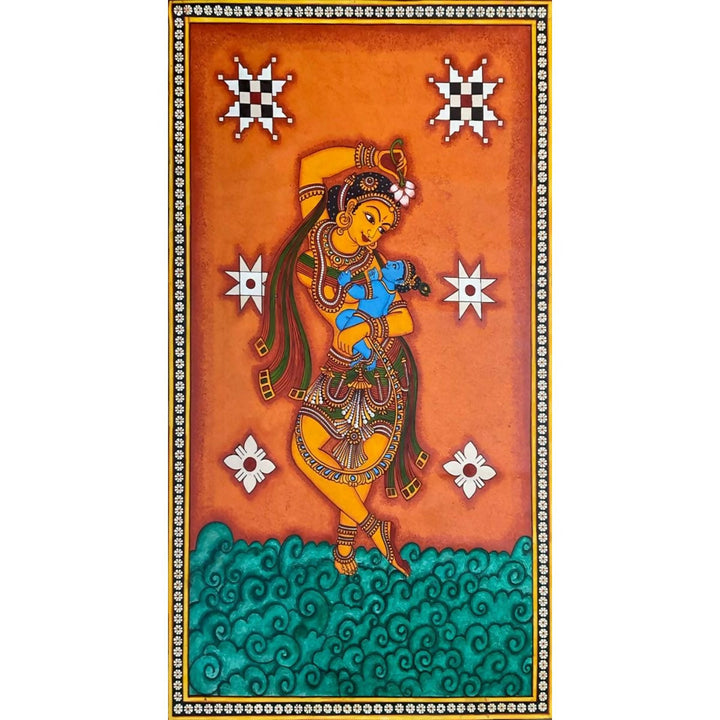 YASODHA KRISHNA MURAL PAINTING 60*36 | SHOBITAM